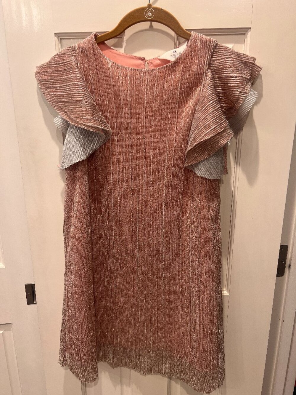 H&M girls pink shimmer dress size 10